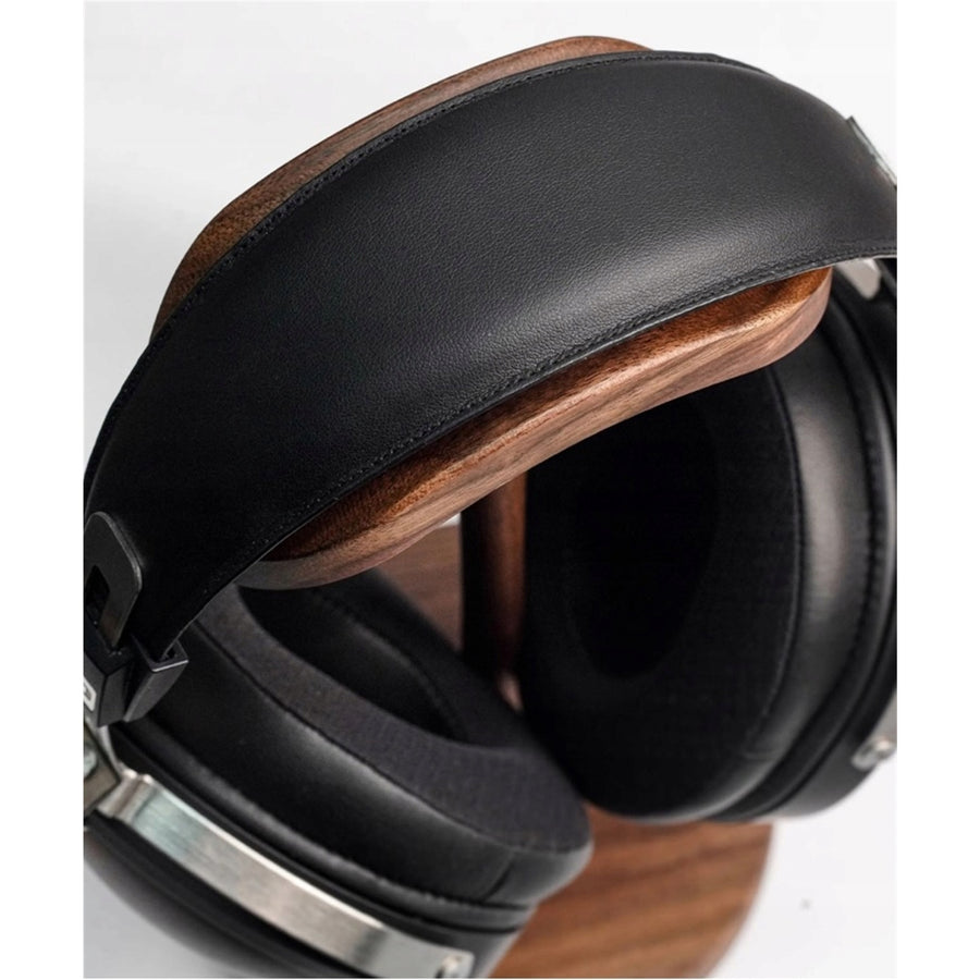 FiiO HS21 Premium Wooden Headphone Stand - Black Walnut - Precision-crafted from solid North American black walnut - Arched support surface + anti-slip pads - Widely compatible with headphones & gaming headsets