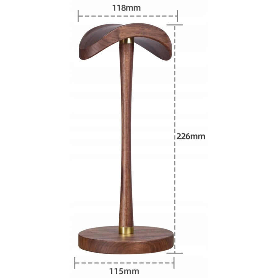 FiiO HS21 Premium Wooden Headphone Stand - Black Walnut - Precision-crafted from solid North American black walnut - Arched support surface + anti-slip pads - Widely compatible with headphones & gaming headsets