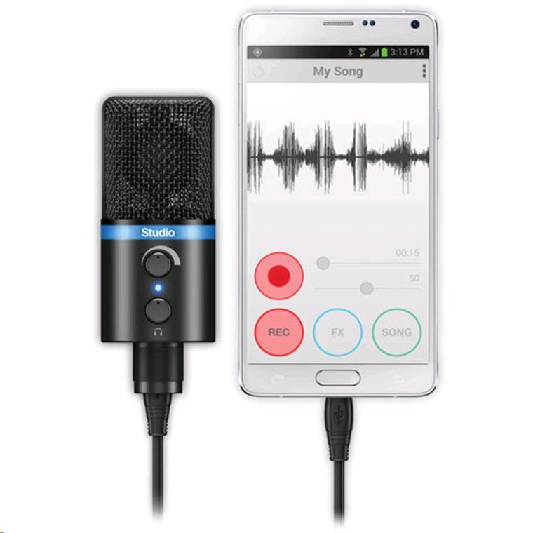 IP-IRIG-MICSTDBLA-IN - IK MULTIMEDIA IRIG MIC STUDIO COMPACT DIGITAL MICROPHONE FOR MAC/PC, IOS AND ANDROID