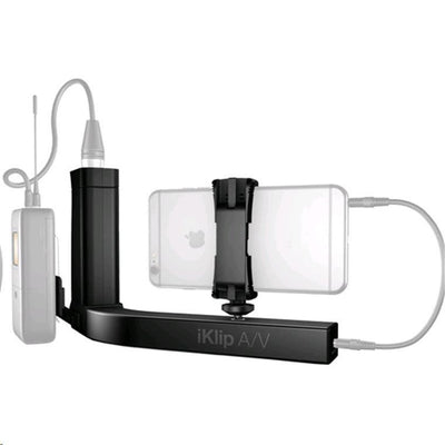 IP-IKLIP-AV-IN - IK MULTIMEDIA MULTIMEDIA A/V BROADCAST SMARTPHONE MOUNT WITH MICROPHONE PREAMP