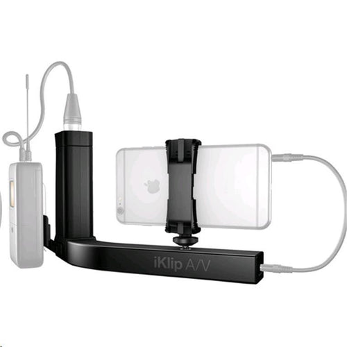 IP-IKLIP-AV-IN - IK MULTIMEDIA MULTIMEDIA A/V BROADCAST SMARTPHONE MOUNT WITH MICROPHONE PREAMP