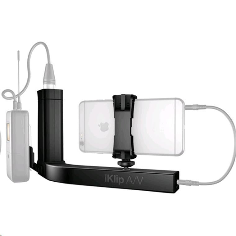 IP-IKLIP-AV-IN - IK MULTIMEDIA MULTIMEDIA A/V BROADCAST SMARTPHONE MOUNT WITH MICROPHONE PREAMP