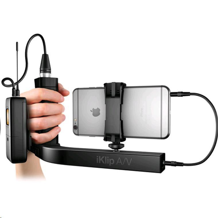 IP-IKLIP-AV-IN - IK MULTIMEDIA MULTIMEDIA A/V BROADCAST SMARTPHONE MOUNT WITH MICROPHONE PREAMP