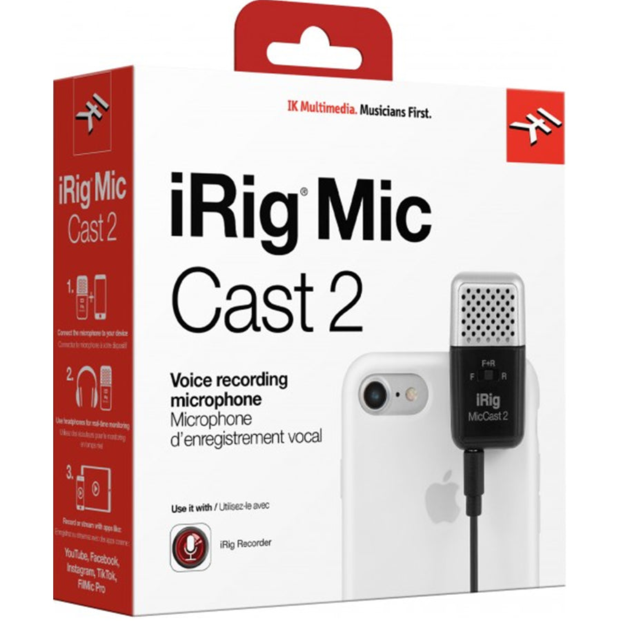 IP-IRIG-CAST2-IN - IK MULTIMEDIA IRIG MIC CAST 2 ULTRA-COMPACT MICROPHONE FOR SMARTPHONES
