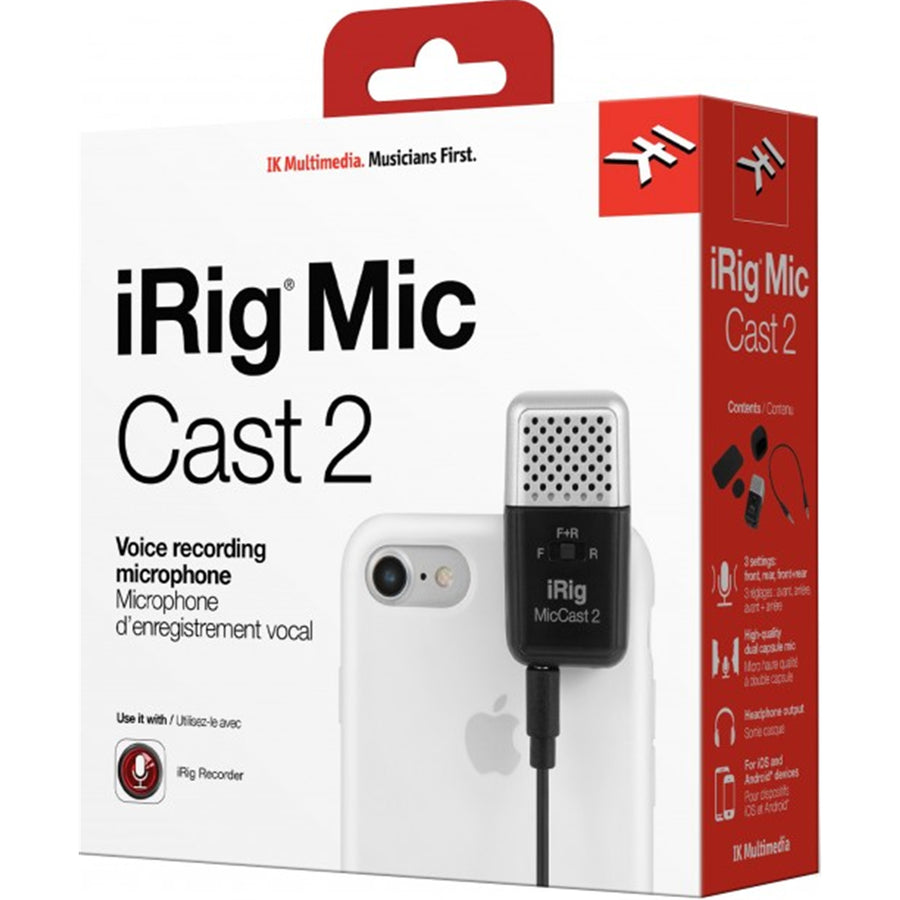 IP-IRIG-CAST2-IN - IK MULTIMEDIA IRIG MIC CAST 2 ULTRA-COMPACT MICROPHONE FOR SMARTPHONES