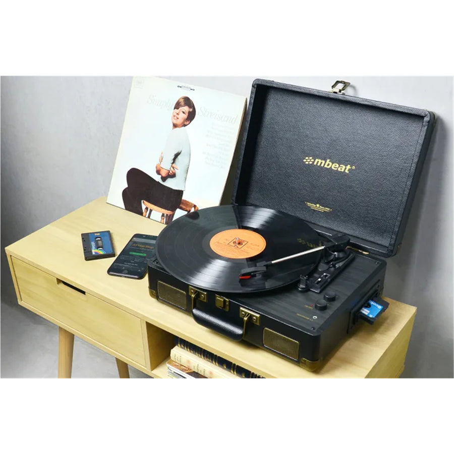 MB-TR166BLK - mbeat® Uptown Retro Turntable with Bluetooth Streaming & Cassette Player