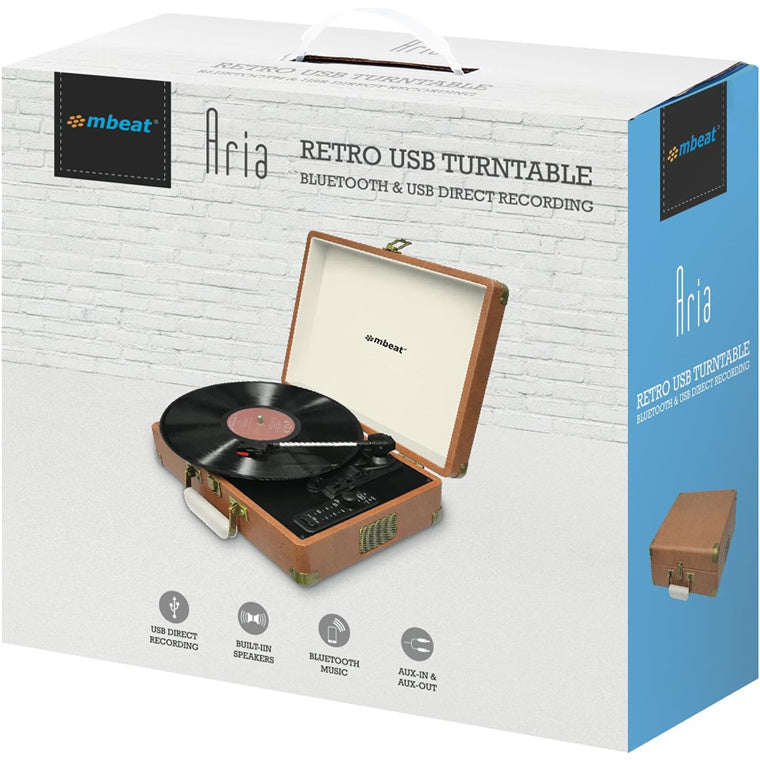 MB-USBTR128 - mbeat® Retro Turntable Recorder with Bluetooth & USB Direct Recording
