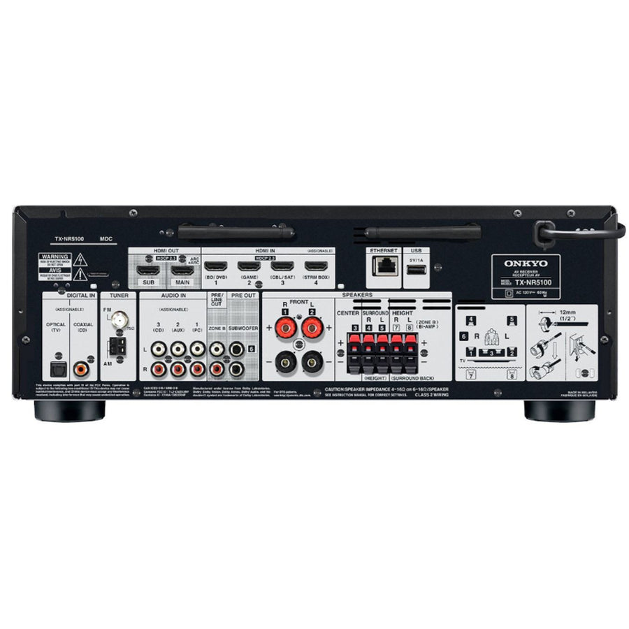 ONKYO TXNR5100B - 7.2-Channel 8K Smart AV Receiver. Dolby Atmos Height Virtualizer & DTS Virtual:X.