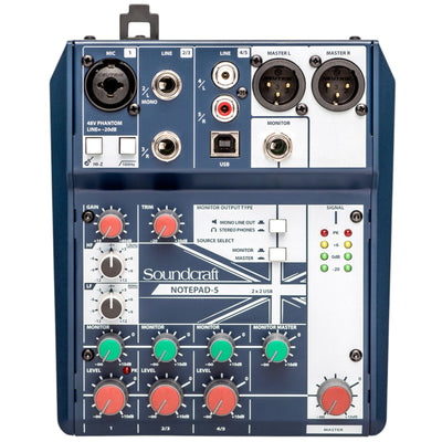 SOUNDCRAFT NOTEPAD5 - USB MIXER / INTERFACE 1-MONO 2-STEREO