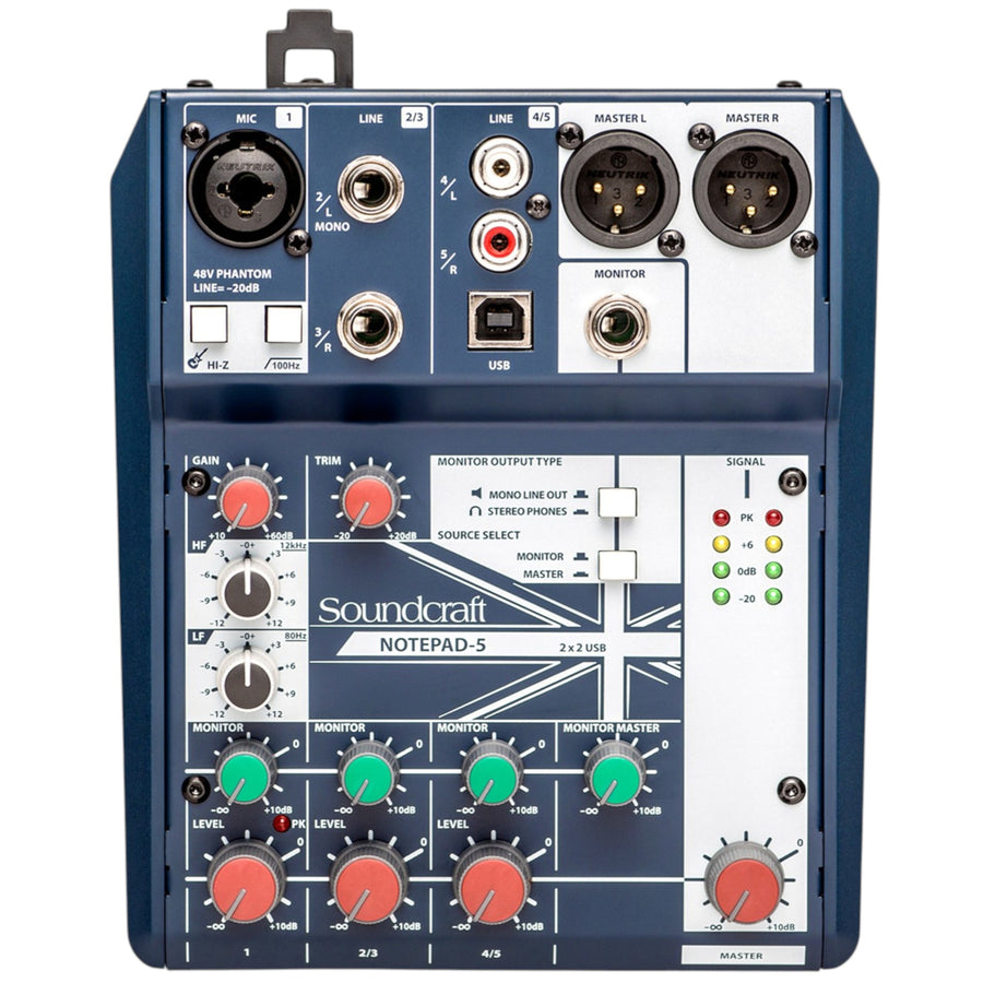 SOUNDCRAFT NOTEPAD5 - USB MIXER / INTERFACE 1-MONO 2-STEREO