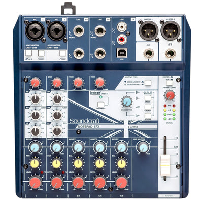 SOUNDCRAFT NOTEPAD8FX - USB MIXER / INTERFACE 2-MONO 3-STEREO FX