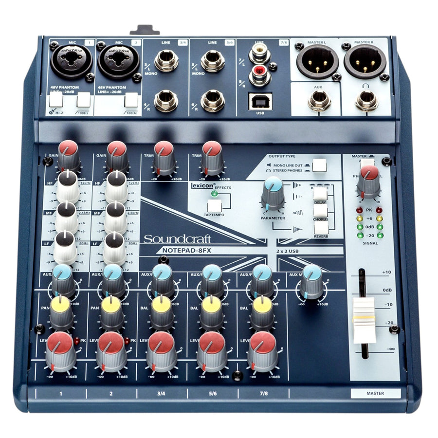 SOUNDCRAFT NOTEPAD8FX - USB MIXER / INTERFACE 2-MONO 3-STEREO FX