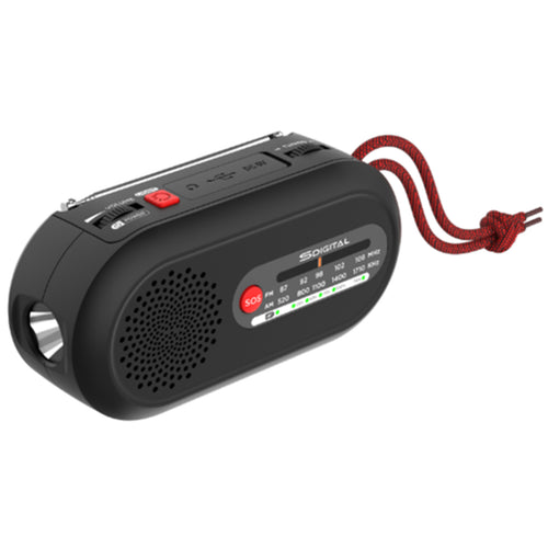 S-DIGITAL SEM2143 Notfall AM/FM Radio mit LED-Taschenlampe und Powerbank