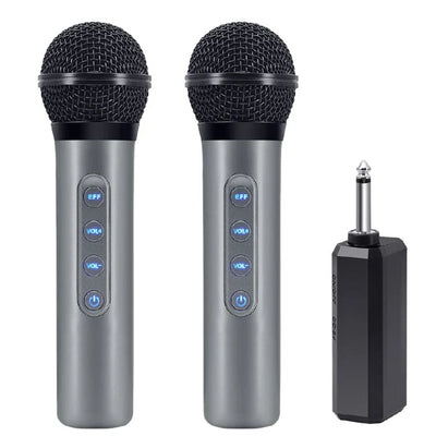 S-DIGITAL SEM2203 Universelles Funkmikrofon, 2er-Pack, 15 m kabellose Reichweite und ein universeller 6,3-mm-Empfänger & USB Typ-C Ladeanschluss
