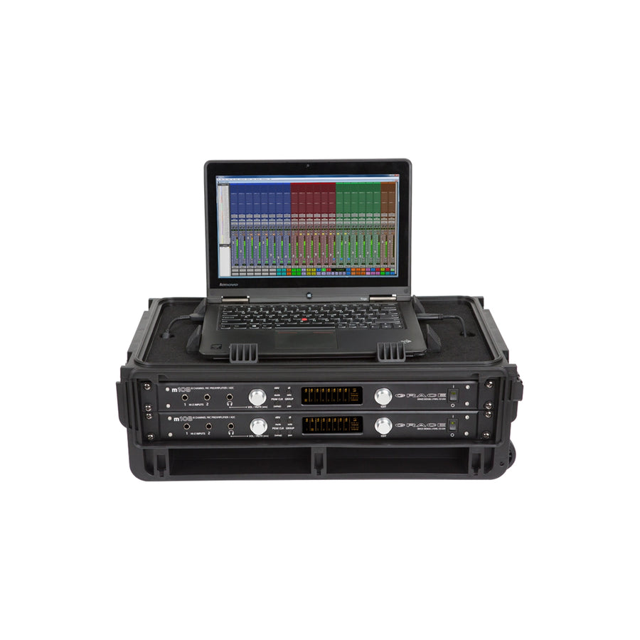 SKB-ISF2U - SKB MOLD LAPTOP/2U RACK W WHEEL PULL HAN