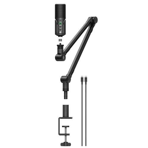 Sennheiser Pro Profile Streaming Set - USB-C microphone with cardioid condenser capsule, integrated features, & boom arm for enhanced Podcasting & Streaming applications - 2 Year Warranty