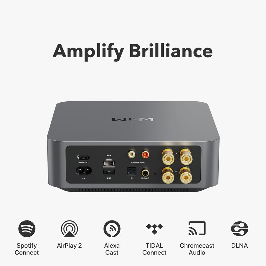 WiiM Amp  120W 2.1 Channel Multiroom Streaming Amplifier - Space Grey