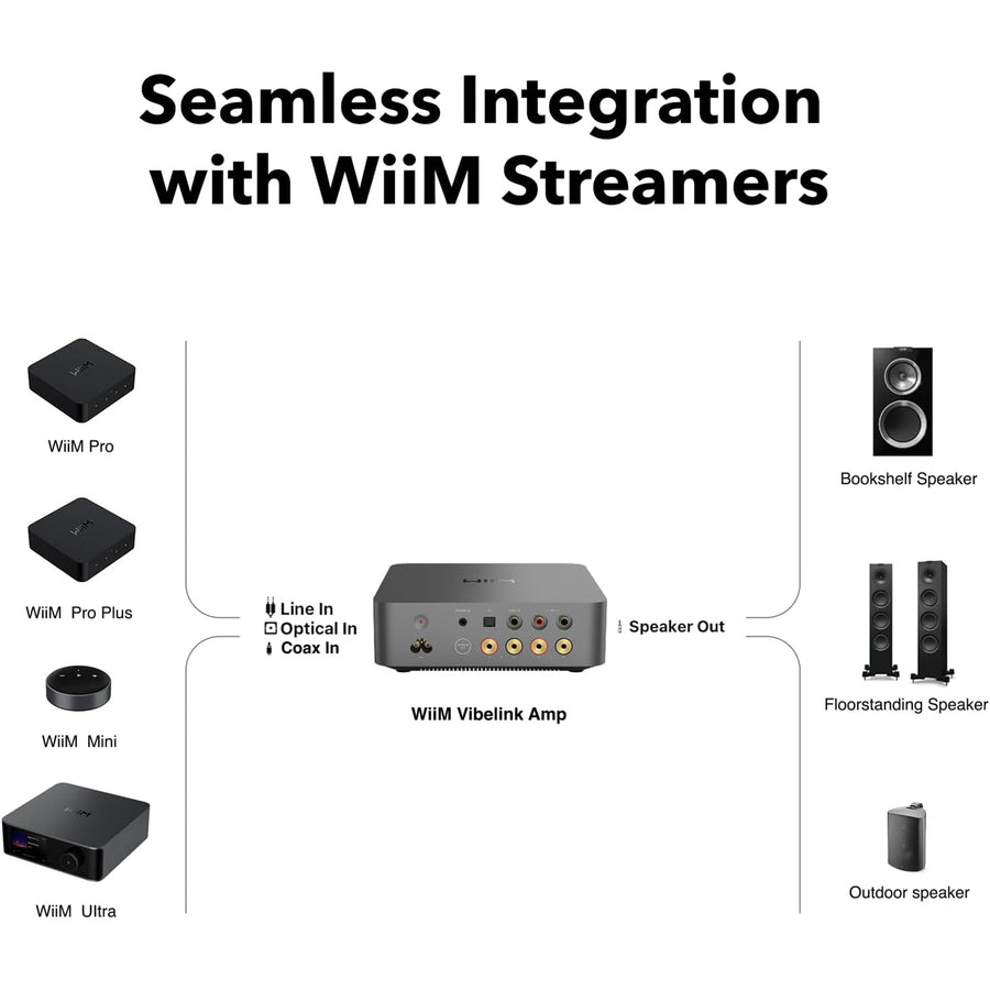 WiiM Vibelink Amp  200W Power Amplifier with Premium ESS SABRE DAC - Space Grey