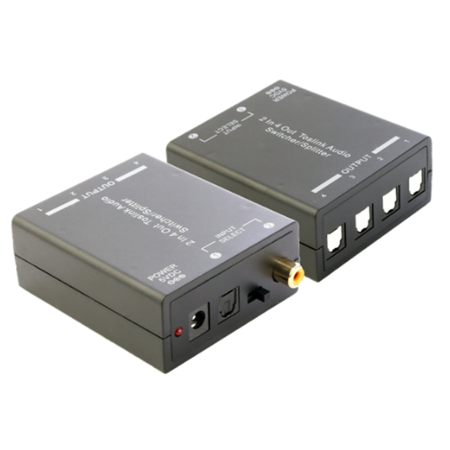 ARC-1359A - ARCO-2 Toslink Audio Umschalter/Splitter mit 4 Eingängen und 2 Ausgängen