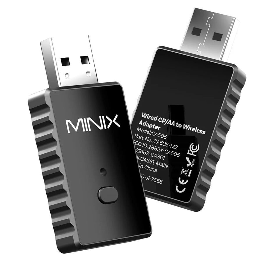 MINIX CA505 - 2-in-1 Wired CarPlay / Android Auto to Wireless Adapter. Plug & Play