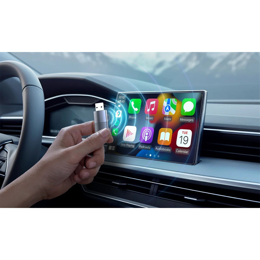 MINIX CP86 Wired Apple CarPlay to Wireless Connection Dongle Stick - 90 Degree USB-A Adapter and USB-A to USB-C Converter Included