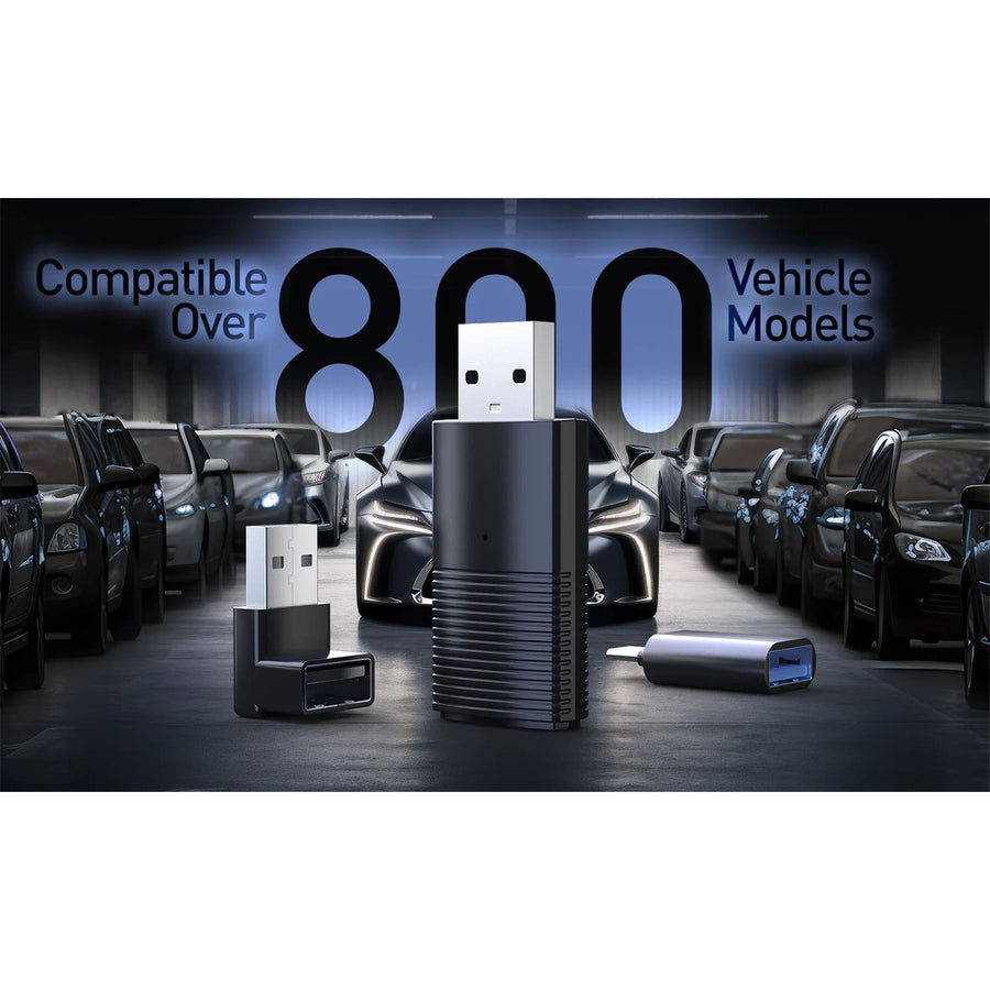 MINIX CP86 Wired Apple CarPlay to Wireless Connection Dongle Stick - 90 Degree USB-A Adapter and USB-A to USB-C Converter Included