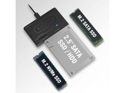 ICY Dock MB104U-1SMB EZ-Adapter USB 3.2 Gen 2 (USB-C) to 2.5" SATA SSD / HDD & M.2 NVMe / SATA SSD Adapter