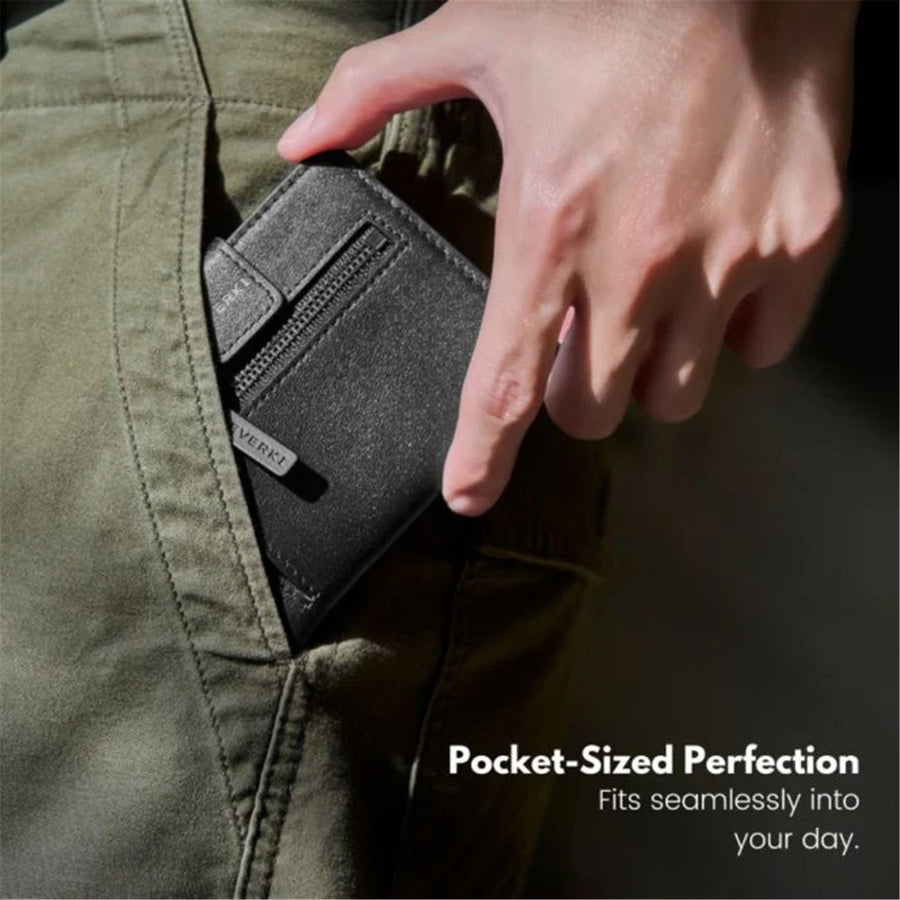 EVERKI EKW200 - Leather RFID Blocking Wallet for Cards Coins & Bills Black Securely Holds 6-8 Cards Fast