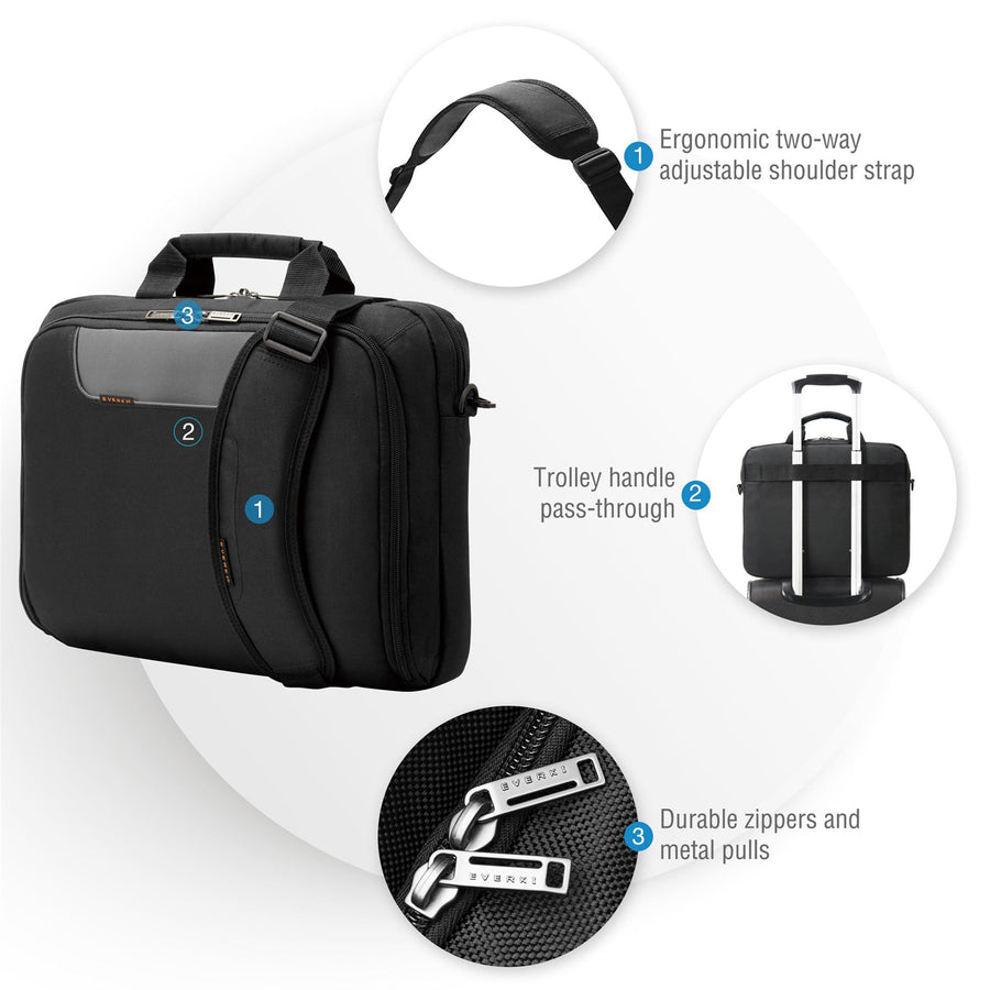 EVERKI EKB407NCH - Advance Aktentasche 16'' Separate Reißverschluss-Vortasche für Zubehör