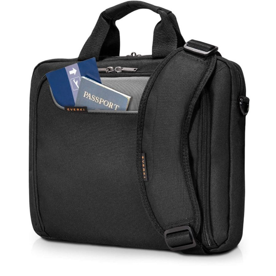EVERKI EKB407NCH14-ECO - Advance ECO Briefcase 13-14'' Separate Zippered Accessory Front Pocket Trolley Handle
