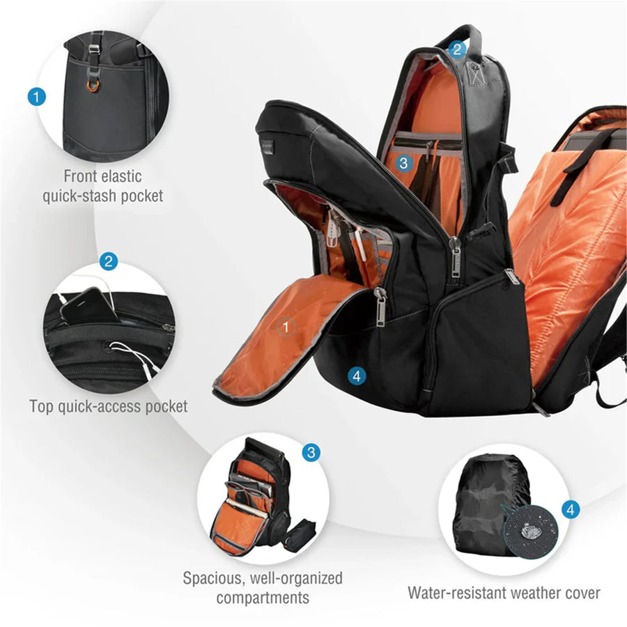 EVERKI EKP120 - Titan 18.4'' Business Travel Friendly Laptop Backpack. Checkpoint friendly design