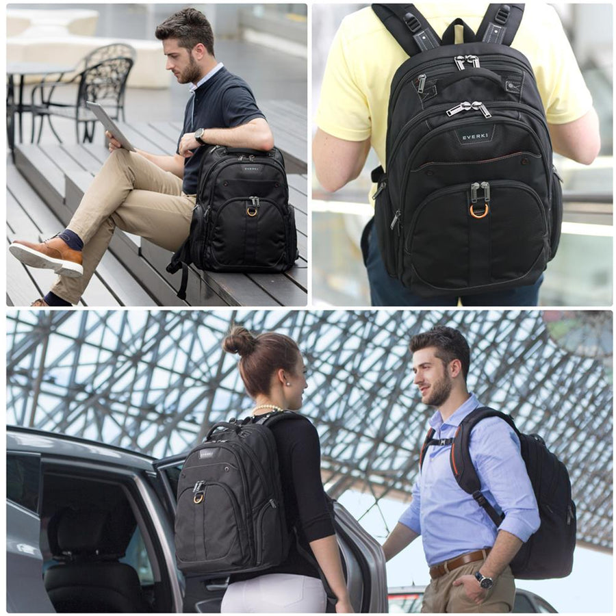 EVERKI EKP121 - Atlas Laptop Backpack 13'' 17''. Adjustable laptop compartment. Checkpoint