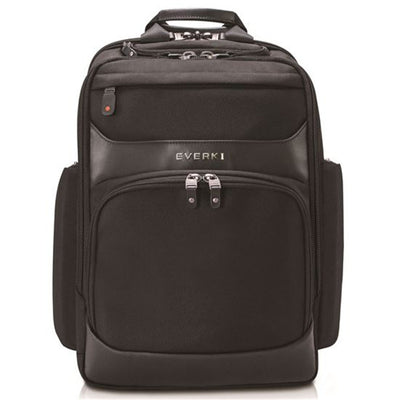 EVERKI EKP132 - Onyx Black Laptop Backpack Up to 15.6''. Travel Friendly Hard-Shell Quick-Access