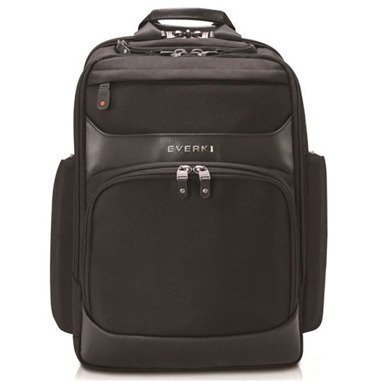 EVERKI EKP132 - Onyx Black Laptop Backpack Up to 15.6''. Travel Friendly Hard-Shell Quick-Access