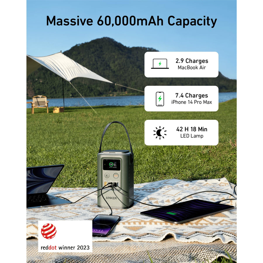 ANKER   PowerCore 60000mAh 87W 3-Output Laptop Power Bank  with Smart Display & Emergency Light