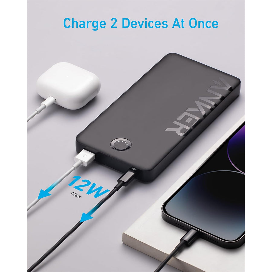ANKER   323 10000mAh 12W 2-Output Power Bank  - Black