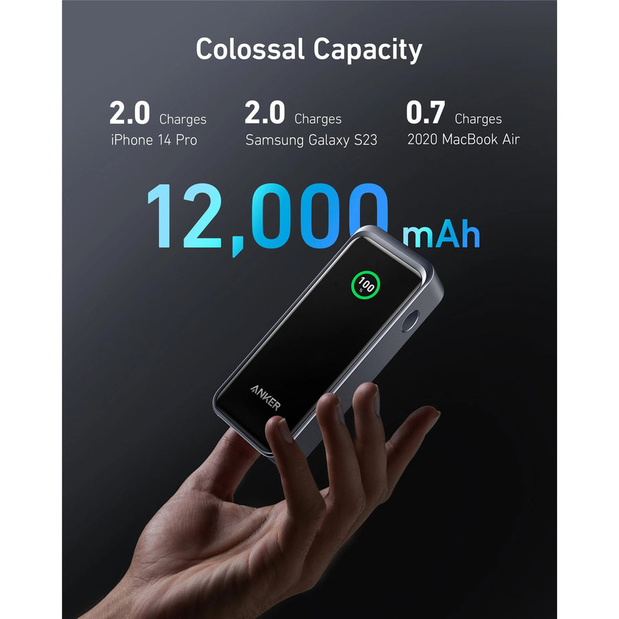 ANKER   Prime 12000mAh 130W 2-Output Laptop Power Bank  with Smart Display