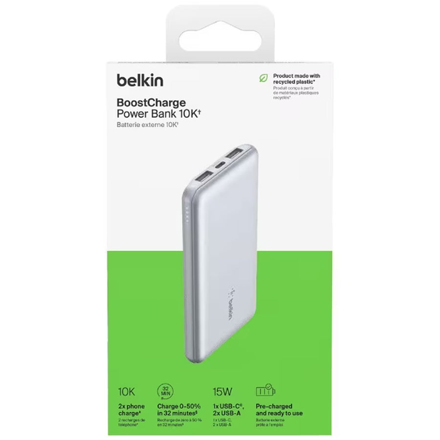 Belkin   BoostCharge 10000mAh 15W 3-Output Power Bank  -Blue