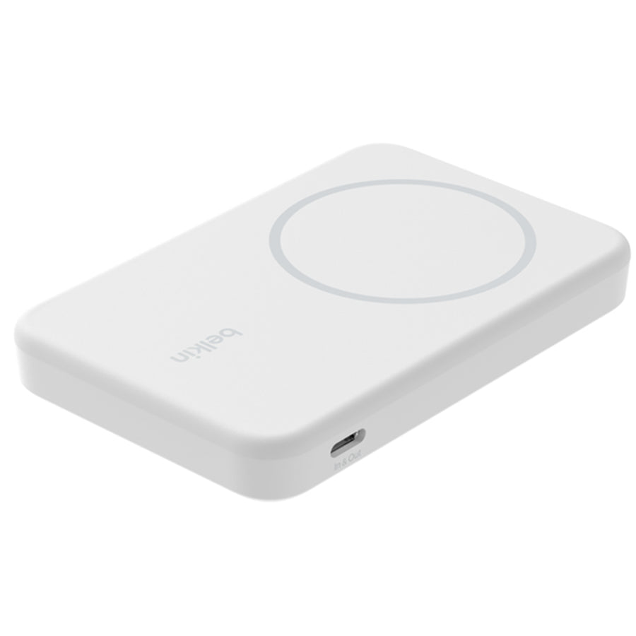 Belkin   BoostCharge Pro 5000mAh 15W 1-Output Magnetic Wireless Charging Power Bank  with Stand -White