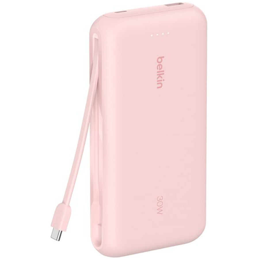 Belkin   BoostCharge 20000mAh 30W 3-Output Power Bank with Cable  -Pink