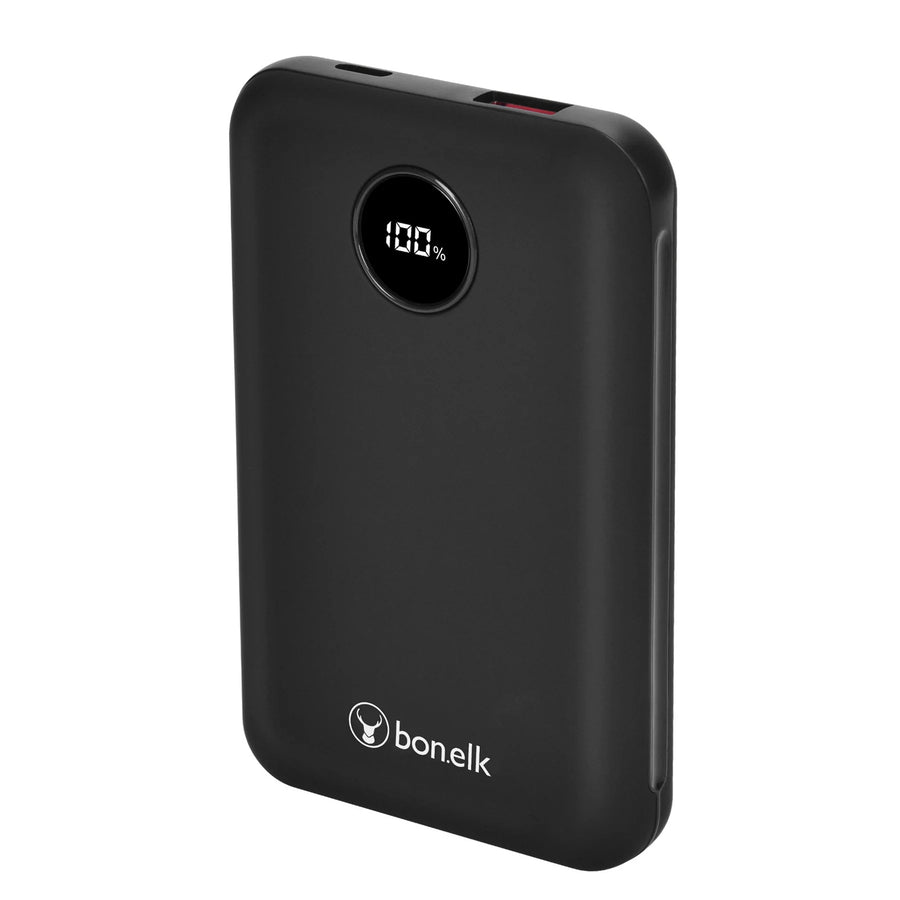Bonelk Fashion  10000mAh 20W 2-Output Power Bank with Display - Black
