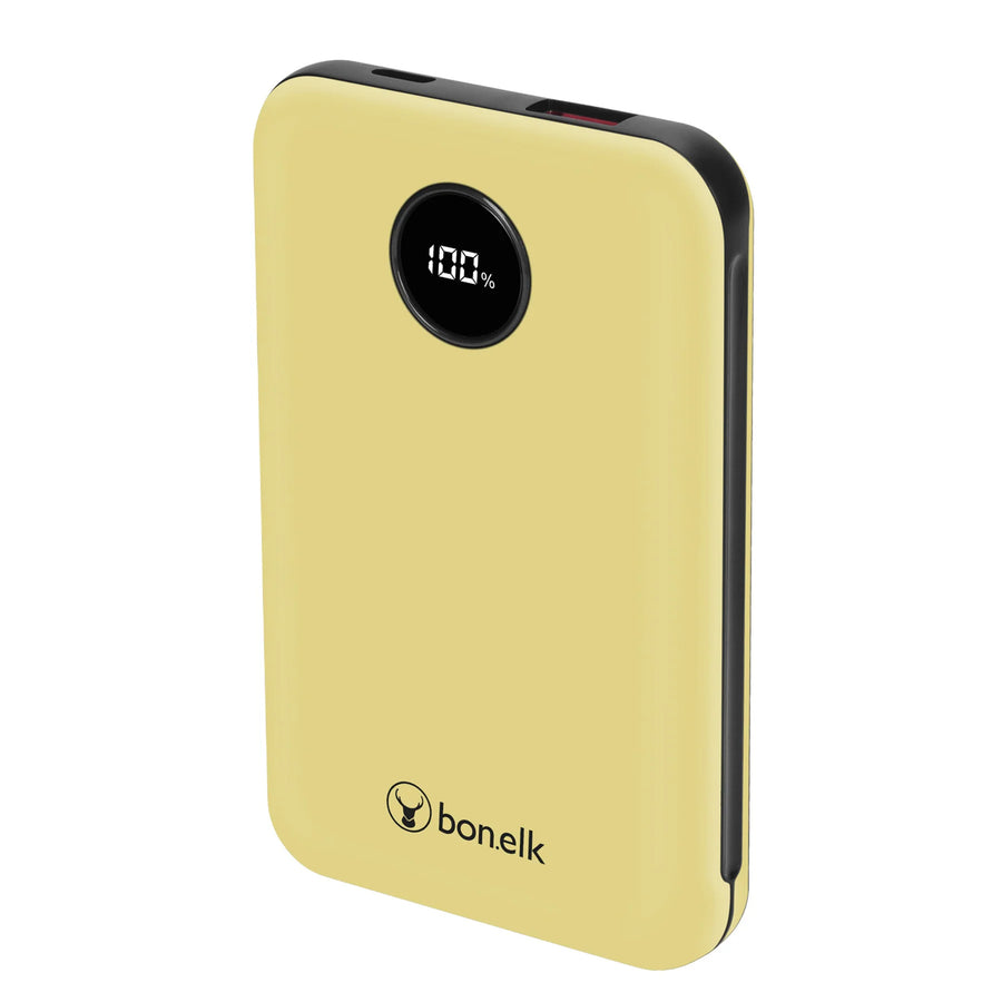 Bonelk Fashion  10000mAh 20W 2-Output Power Bank with Display - Yellow