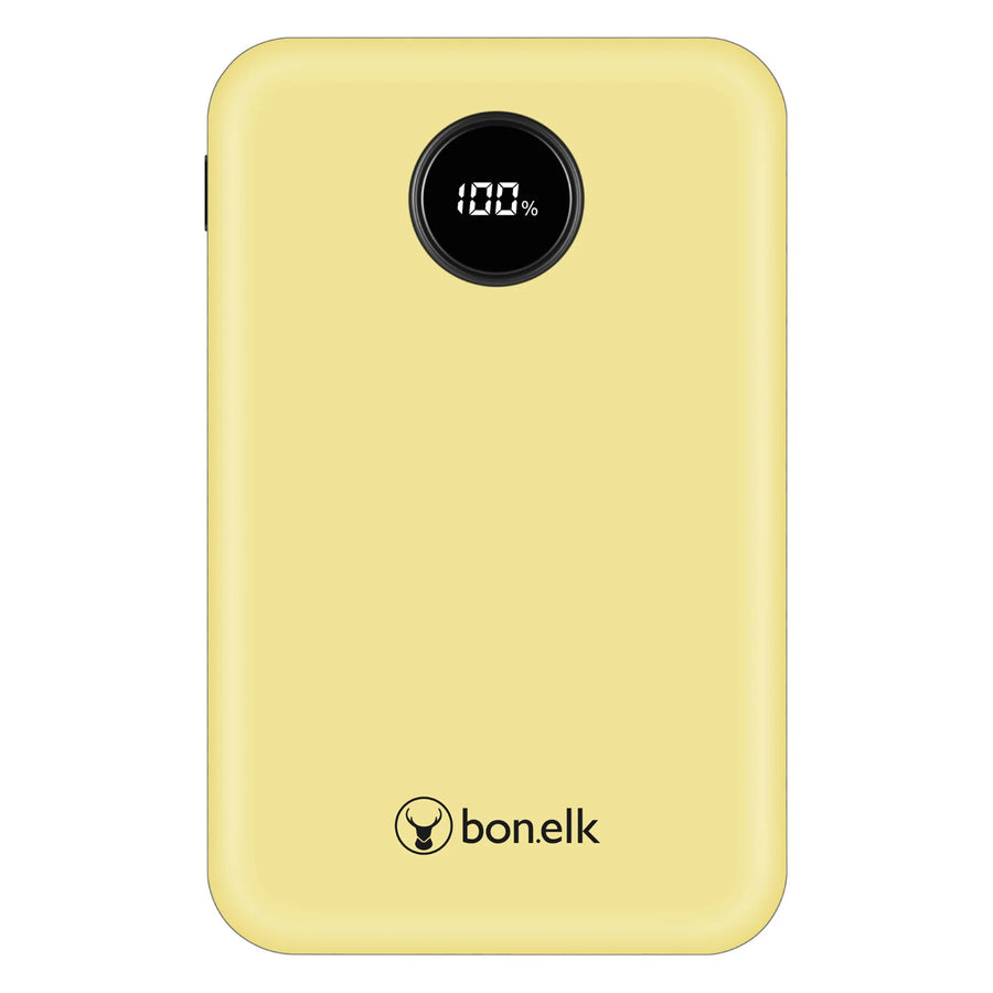 Bonelk Fashion  10000mAh 20W 2-Output Power Bank with Display - Yellow
