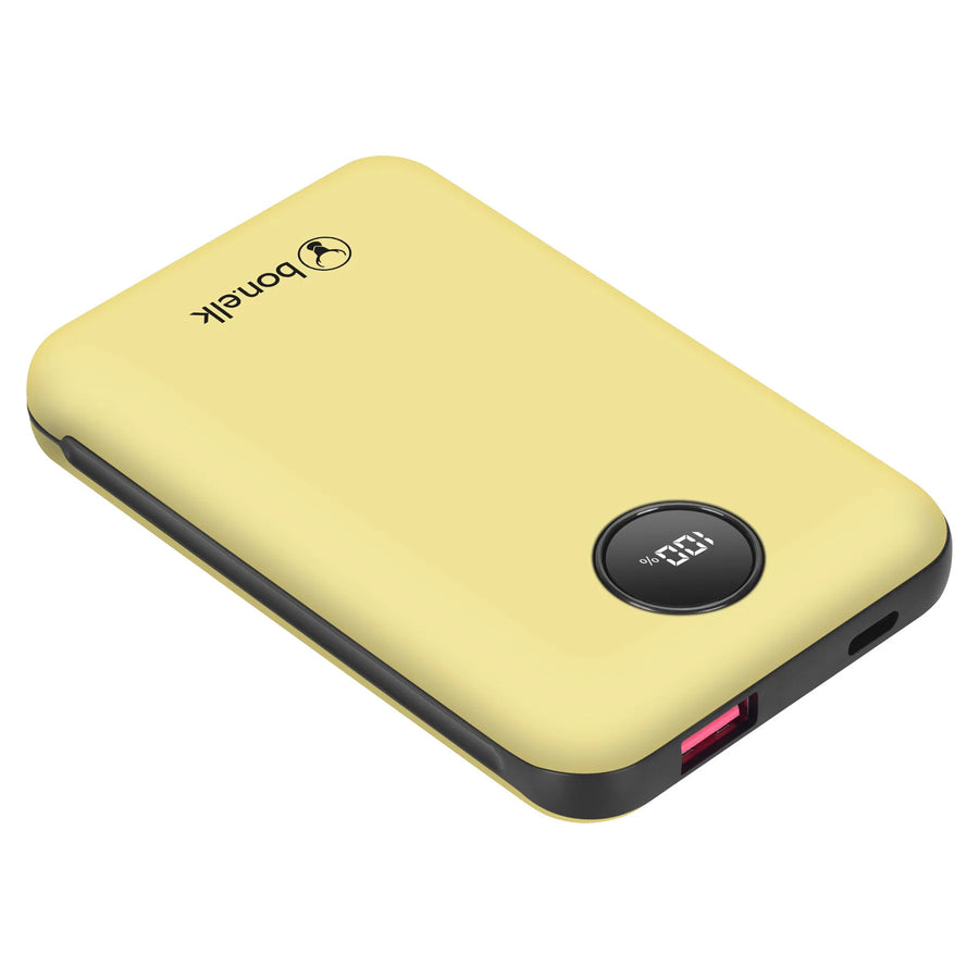 Bonelk Fashion  10000mAh 20W 2-Output Power Bank with Display - Yellow