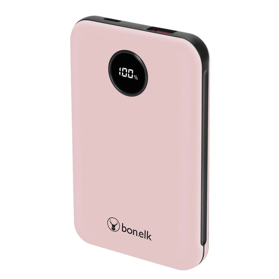 Bonelk Fashion  10000mAh 20W 2-Output Power Bank with Display - Pink