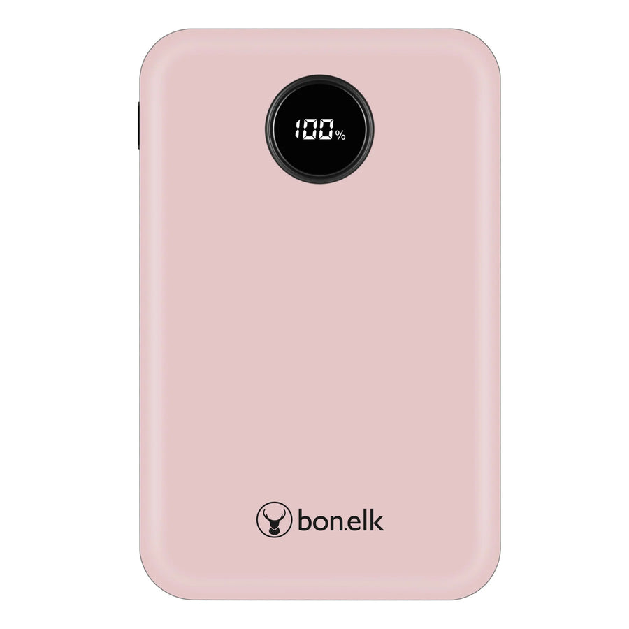 Bonelk Fashion  10000mAh 20W 2-Output Power Bank with Display - Pink