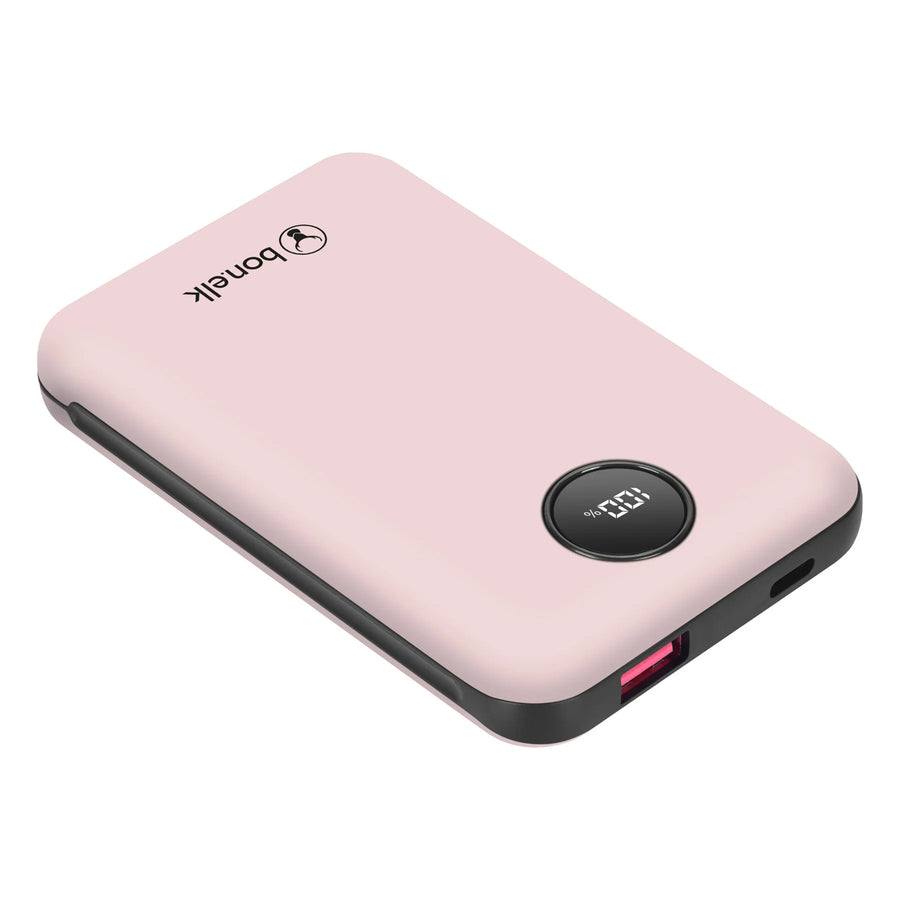 Bonelk Fashion  10000mAh 20W 2-Output Power Bank with Display - Pink