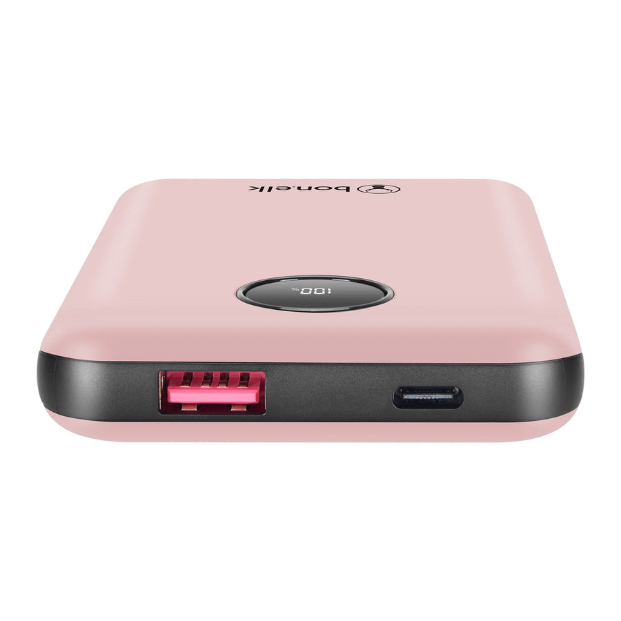 Bonelk Fashion  10000mAh 20W 2-Output Power Bank with Display - Pink