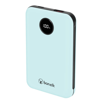Bonelk Fashion  10000mAh 20W 2-Output Power Bank with Display - Blue