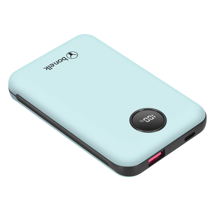 Bonelk Fashion  10000mAh 20W 2-Output Power Bank with Display - Blue